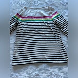 Women’s Talbots Size small 3/4 length sleeve colorful striped black and white